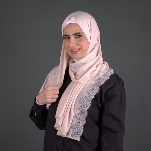 طرحة جوري شاش ودانتيل