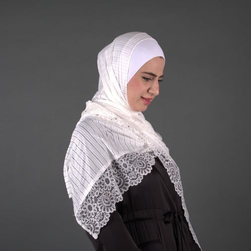 طرحة جوري ليكرا بدانتيل