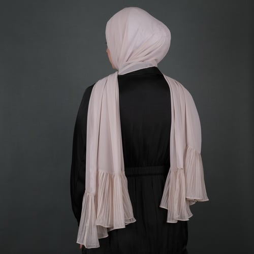 طرحة جوري شيفون بطرف بليسيه