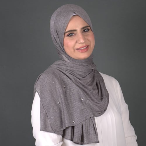 طرحة كويتي قطن مضلع بستراس مربع