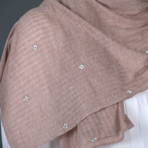 طرحة كويتي قطن مضلع بستراس مربع