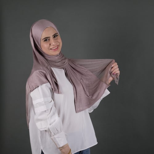 طرجة جوري نص قطن بستراس بنص بليسيه