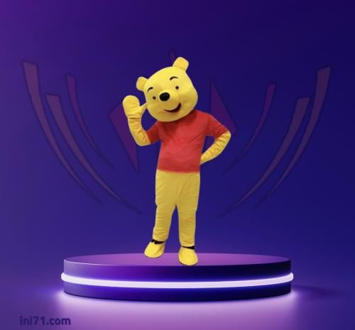 دمية الدب البرتقالي - لبس شخصيات كرتونية