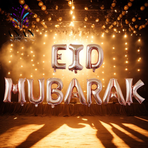 بلونات عيد مبارك( وردي)