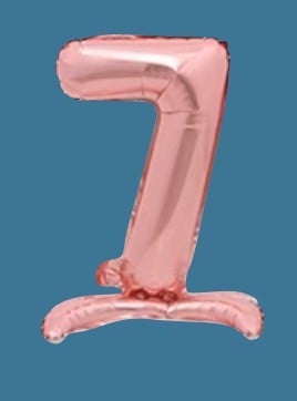 بلونات ارقام على شكل استاند (وردي)