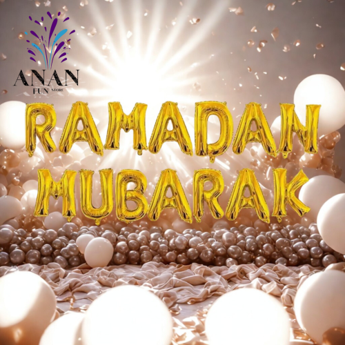 بلونات رمضان مبارك(ذهبي)