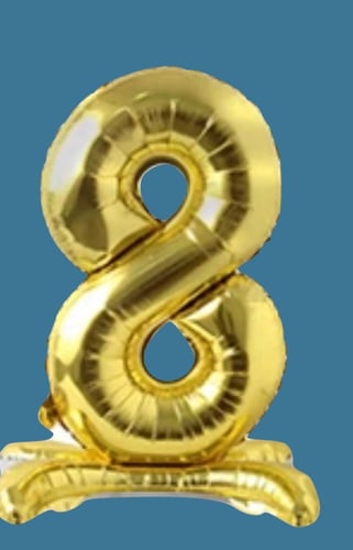 بلونات ارقام على شكل استاند (ذهبي)