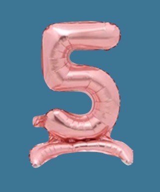 بلونات ارقام على شكل استاند (وردي)