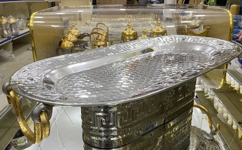 صينية فواكه + حلى + تمر الفضي المستطيل