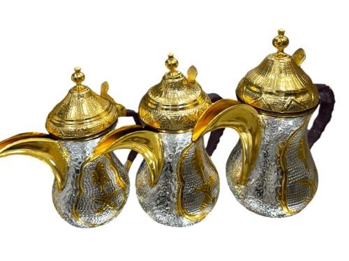 طقم 3 دلال نحاس ليزر سيفين ونخلة