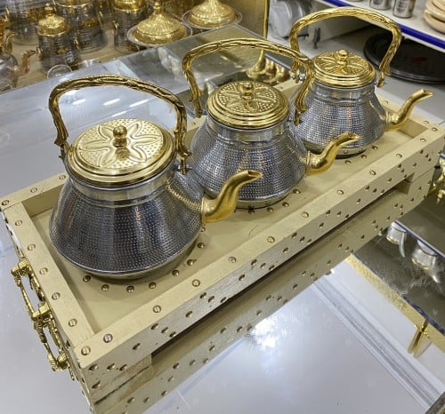 طوفرية + 3 أباريق المنيوم حب رمان