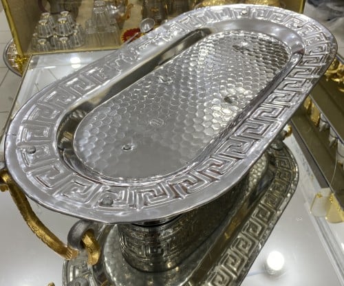 صينية فواكه + حلى + تمر الفضي المستطيل