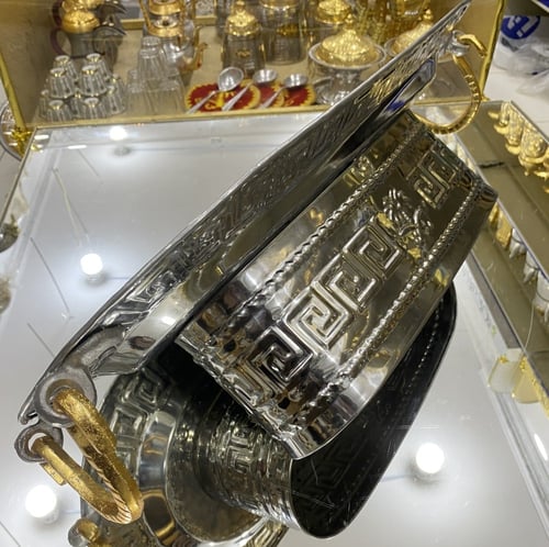 صينية فواكه + حلى + تمر الفضي المستطيل