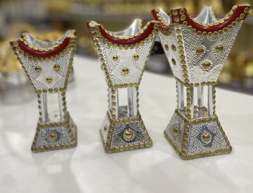 طقم 3 مباخر الملكي فضي