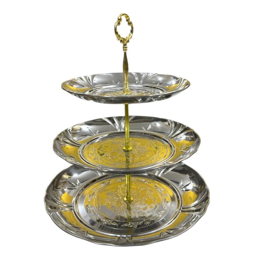 صينية تقديم الضيافه 3 ادوار ( حلى + تمر + ضيافة مت...