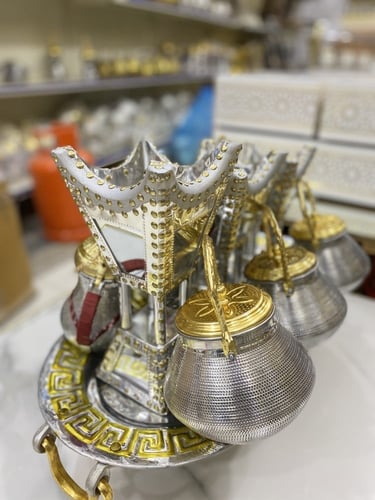 صينية فواكه 3 دلال 3 أباريق 3 مباخر ( المنيوم )