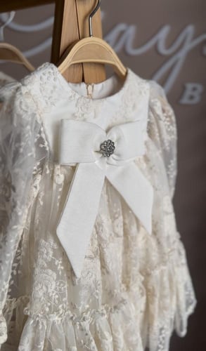 فستان سكري انيق مع طوق شعر ( قد يستغرق الطلب ١٠ اي...