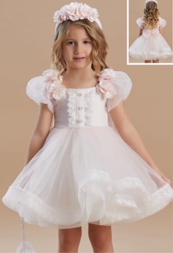 فستان وردي ١-٥ سنوات