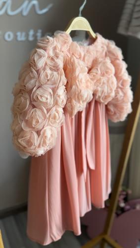 فستان مشمشي مورد