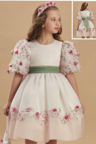 فستان مورد ( ٣-٨ سنوات )