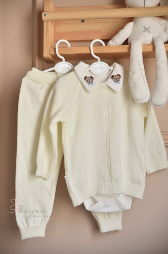 طقم تريكو 3قطع ابيض