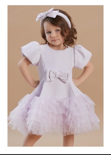 فستان موف فاتح ١-٥ سنوات