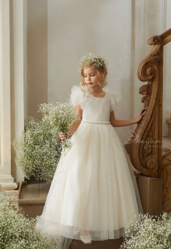 فستان ابيض طويل