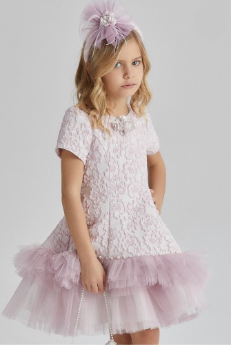 فستان موف انيق 6-10 سنوات