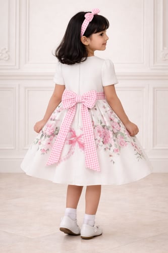 فستان ابيض مورد بوردي