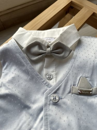 طقم ولادي راقي سماوي ورمادي