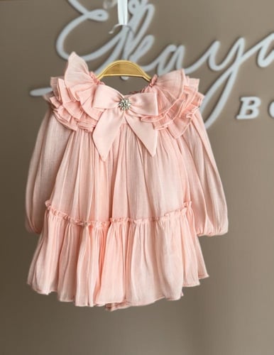 فستان مشمشي انيق