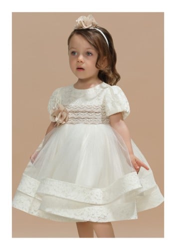 فستان سكري بالدانتيل انيق (٦-٢٤ شهر ) شامل الشوز و...