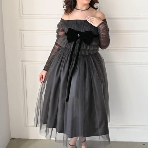 فستان A07 - رمادي