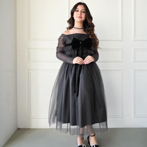 فستان A07 - رمادي