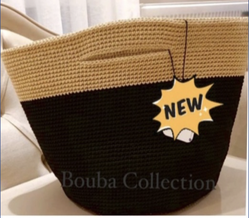 Luna crochet bag – black and beige colors