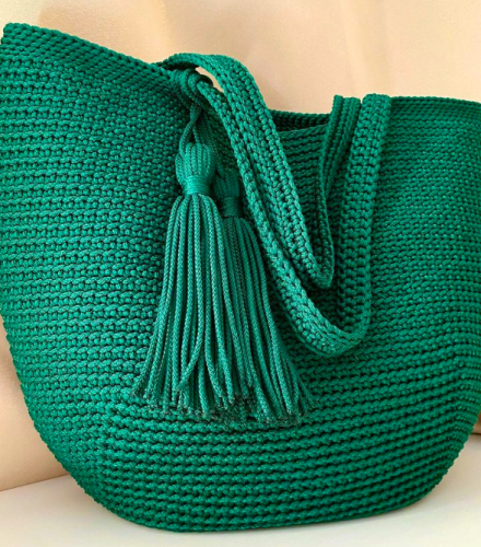 Basic Crochet Bag - Royal Green Color