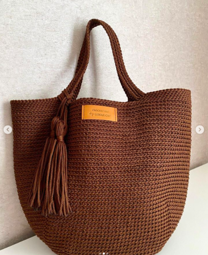 Basic crochet bag - chocolate color