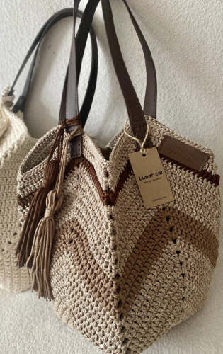 Rosie crochet bag - beige and brown colors