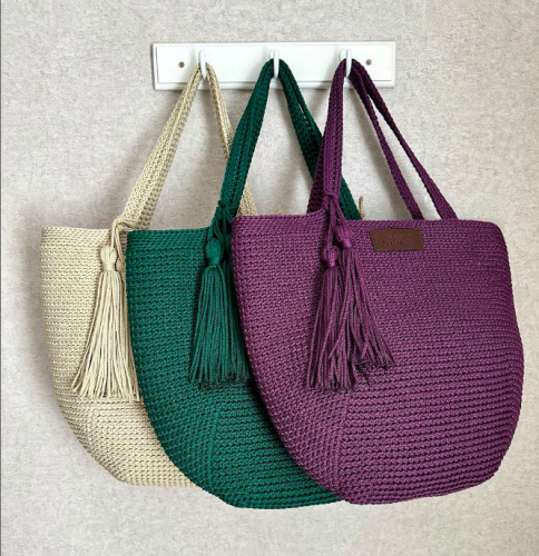 Basic crochet bag - purple color