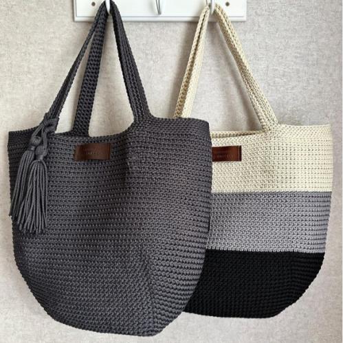Basic crochet bag - grey color