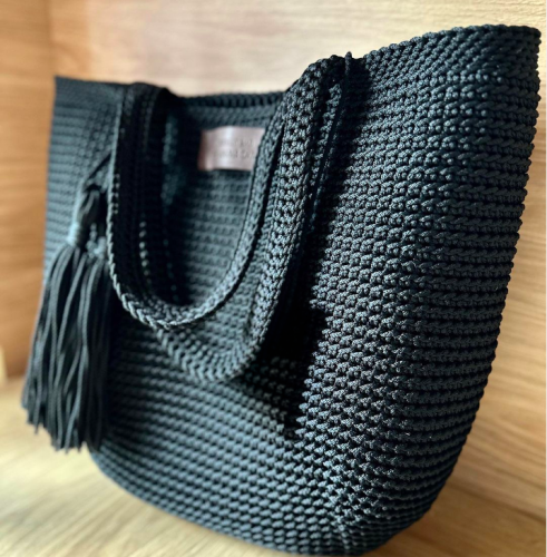Basic Crochet Bag - Solid Black Color