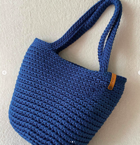 Basic Crochet Bag - Navy Blue Color
