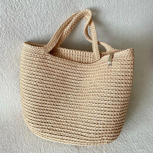 Basic crochet bag - beige color