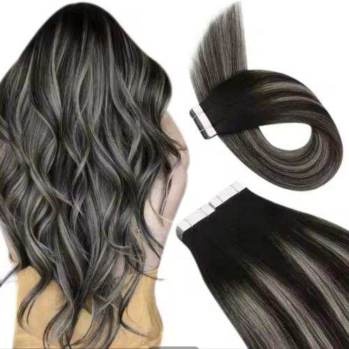 اكستنشن شعر طبيعي تيب 40 خصله مخصل رمادي