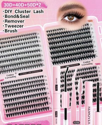 640 قطعة مجموعه رموش اسبوعيه C-curl قابلة للفعل 8-...