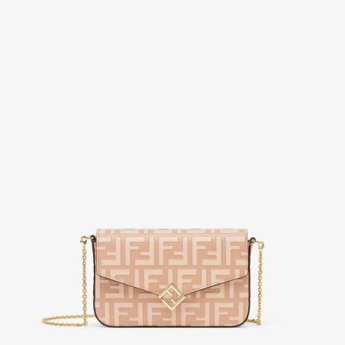 Fendi | FF Diamonds Wallet On Chain | Pink leather...