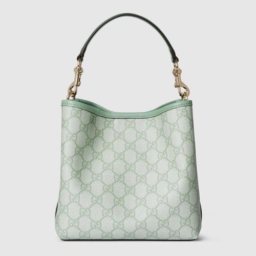 Gucci | GG Emblem small bucket bag | lilac GG leat...