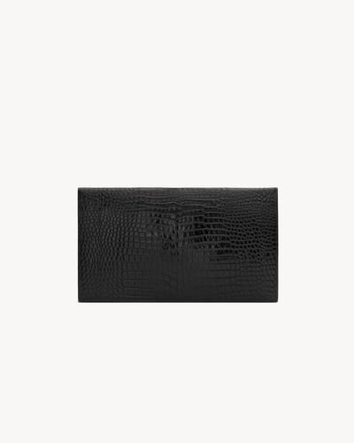 Saint Laurent | UPTOWN CROCODILE EMBOSSED LEATHER...