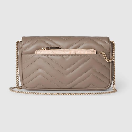 Gucci | GG Marmont small shoulder bag | taupe leat...