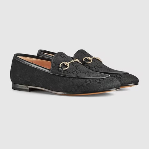 Gucci | Women's Gucci Jordaan loafer | black GG ca...